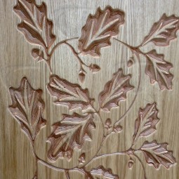 Oak Leaves Veneered Carved Wall Art