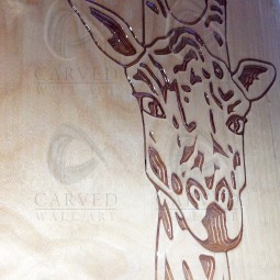 Giraffe Carved Wall Art